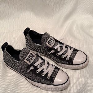 Converse Black and White Knit Sneakers